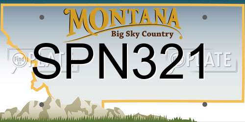 SPN321 Montana License Plate