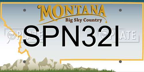SPN32I Montana License Plate