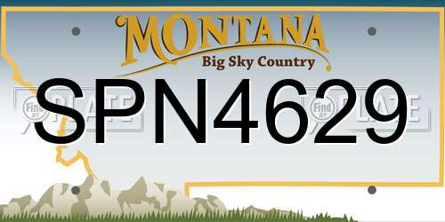 SPN4629 Montana License Plate