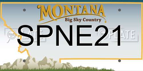 SPNE21 Montana License Plate