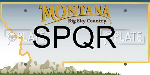 SPQR Montana License Plate