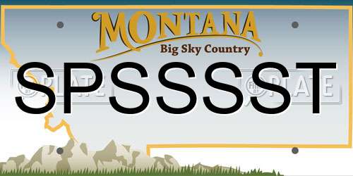 SPSSSST Montana License Plate