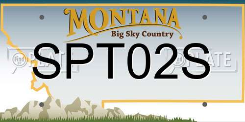 SPT02S Montana License Plate