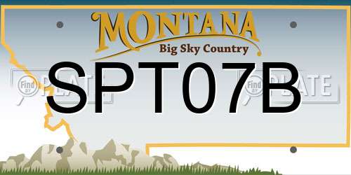 SPT07B Montana License Plate