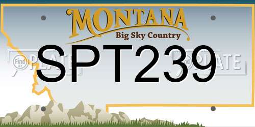 SPT239 Montana License Plate