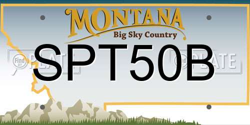 SPT50B Montana License Plate
