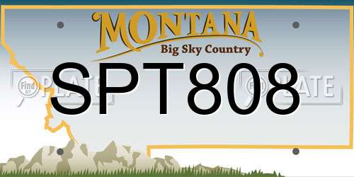 SPT808 Montana License Plate