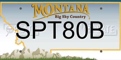 SPT80B Montana License Plate