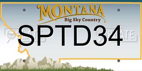 SPTD34 Montana License Plate