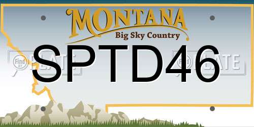 SPTD46 Montana License Plate