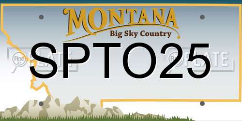 SPTO25 Montana License Plate