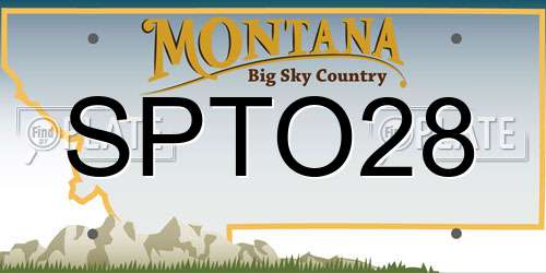 SPTO28 Montana License Plate