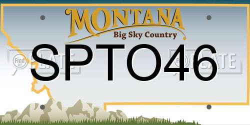 SPTO46 Montana License Plate