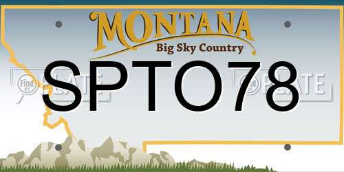 SPTO78 Montana License Plate