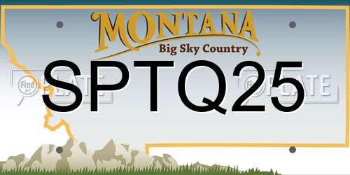 SPTQ25 Montana License Plate