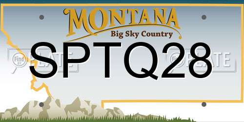 SPTQ28 Montana License Plate