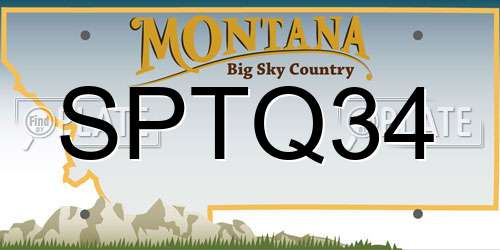 SPTQ34 Montana License Plate