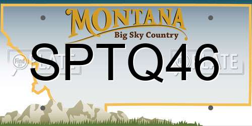 SPTQ46 Montana License Plate