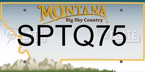 SPTQ75 Montana License Plate