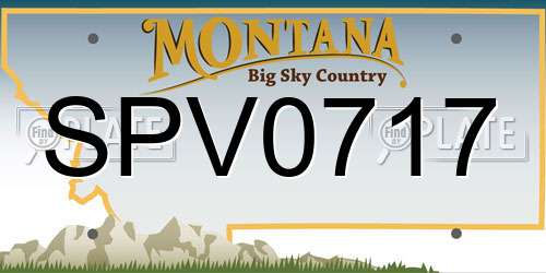 SPV0717 Montana License Plate