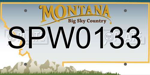 SPW0133 Montana License Plate