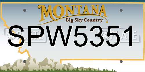 SPW5351 Montana License Plate