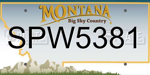 SPW5381 Montana License Plate
