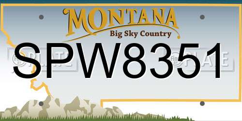 SPW8351 Montana License Plate