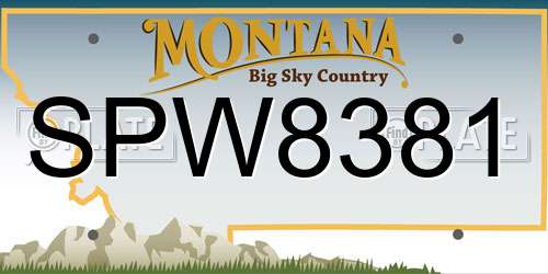 SPW8381 Montana License Plate
