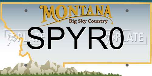 SPYR0 Montana License Plate