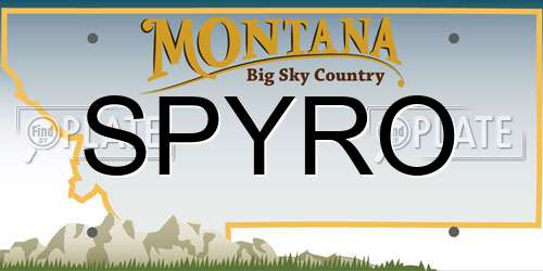 SPYRO Montana License Plate