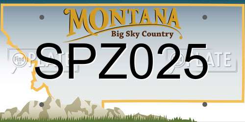 SPZ025 Montana License Plate
