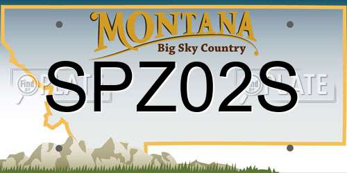 SPZ02S Montana License Plate