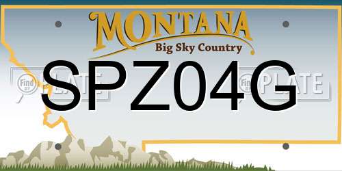 SPZ04G Montana License Plate