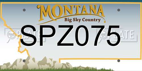 SPZ075 Montana License Plate