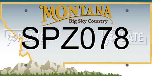 SPZ078 Montana License Plate