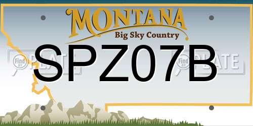SPZ07B Montana License Plate