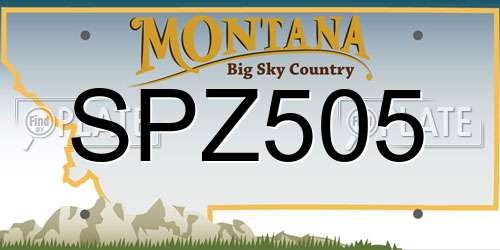 SPZ505 Montana License Plate