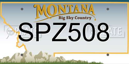 SPZ508 Montana License Plate