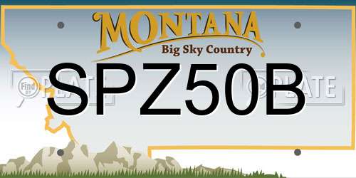 SPZ50B Montana License Plate
