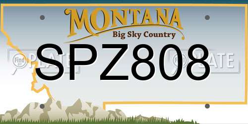 SPZ808 Montana License Plate