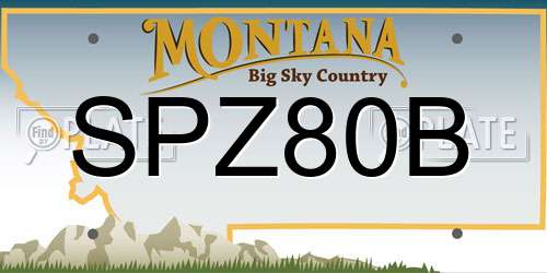 SPZ80B Montana License Plate