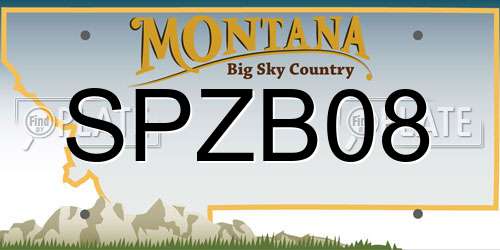 SPZB08 Montana License Plate
