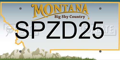 SPZD25 Montana License Plate