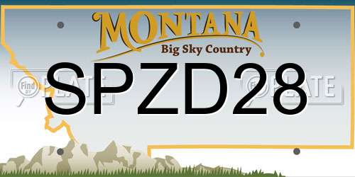 SPZD28 Montana License Plate