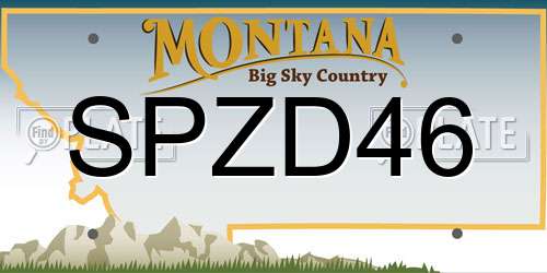 SPZD46 Montana License Plate