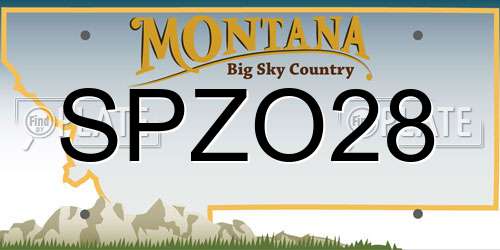 SPZO28 Montana License Plate
