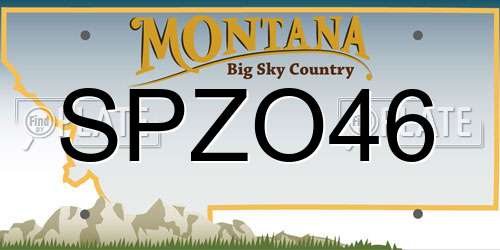SPZO46 Montana License Plate