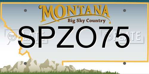 SPZO75 Montana License Plate