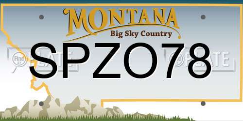SPZO78 Montana License Plate